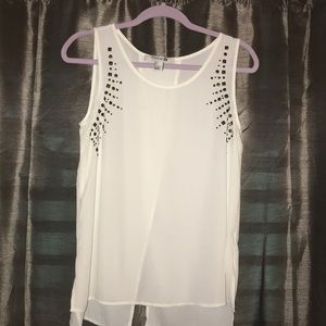 Forever 21 Cream White Peek-a-Boo Back Top